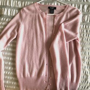 Lord & Taylor pale pink cashmere cardigan sweater size S